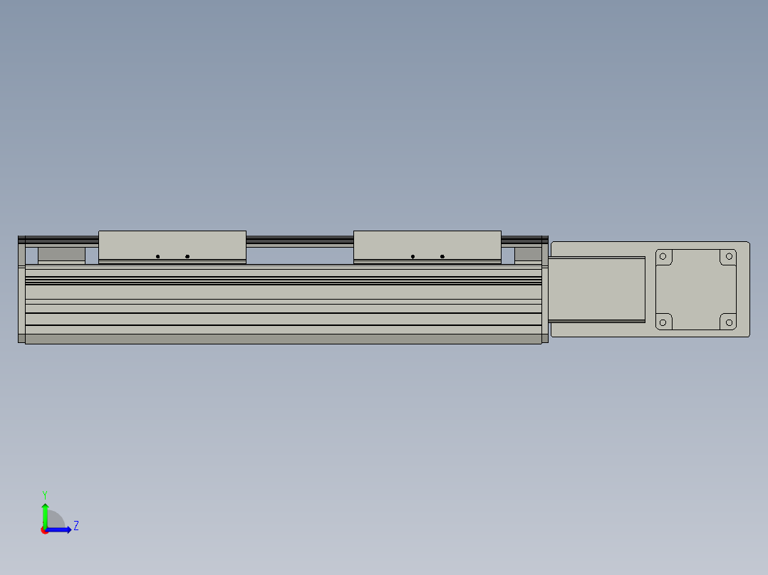 直线模组WG-LHB12-S150-BR设计图纸左视图