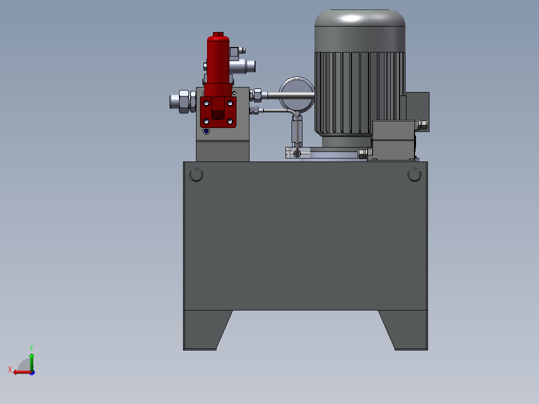 自重闸阀液压站后视图