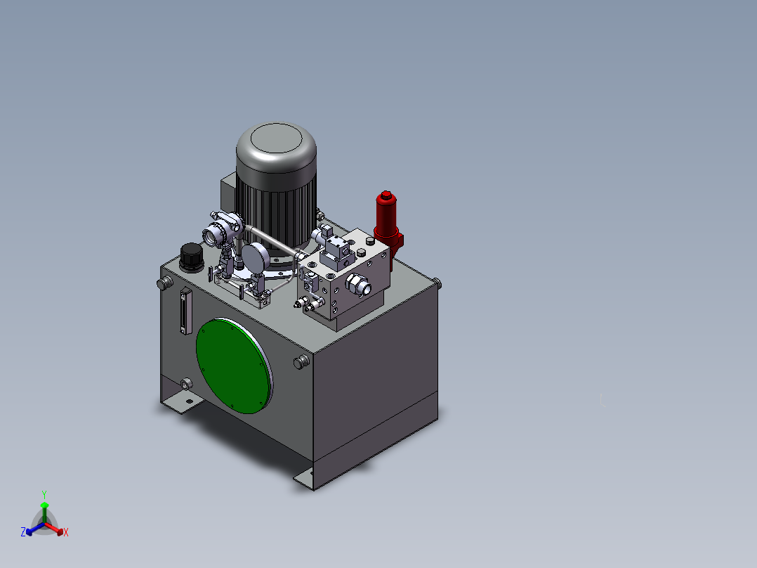 自重闸阀液压站正等轴测图
