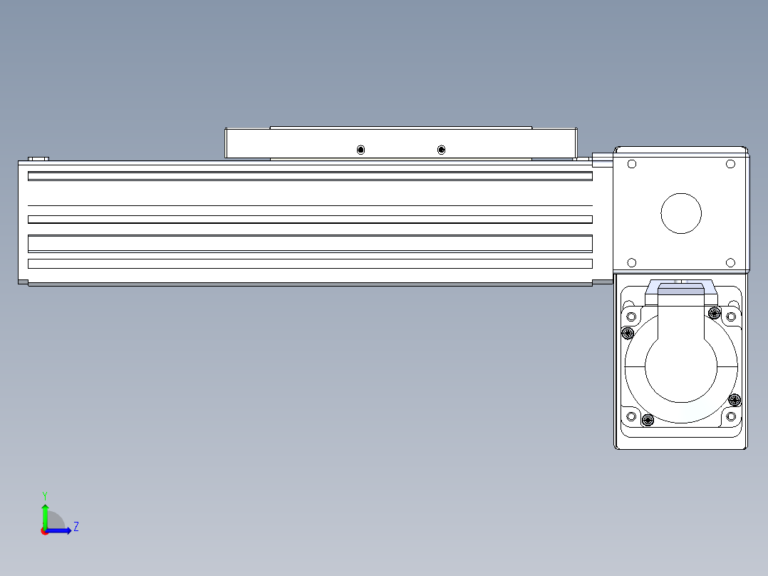 同步带全封闭直线模组TPA-HCB-120D-90-L50-RP-Y-P40-N3左视图