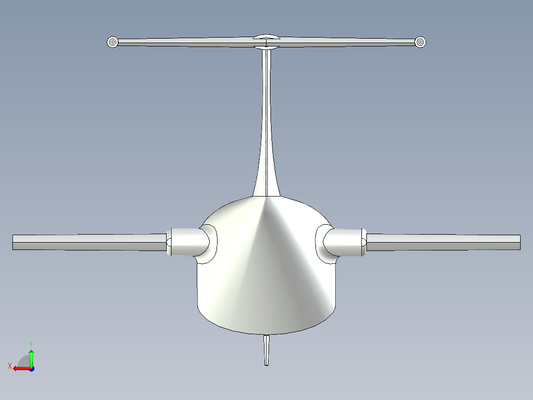 概念飞机3D模型后视图