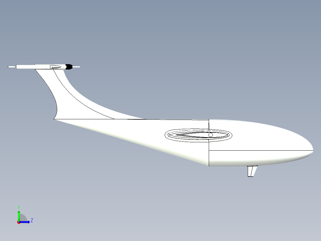 概念飞机3D模型左视图