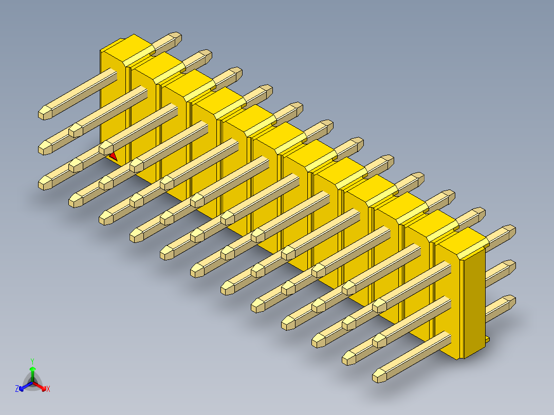 彩色公头100mil（2.54mm）系列-DS1021_yellow_3x12p_100mil_Type1_rev1.0