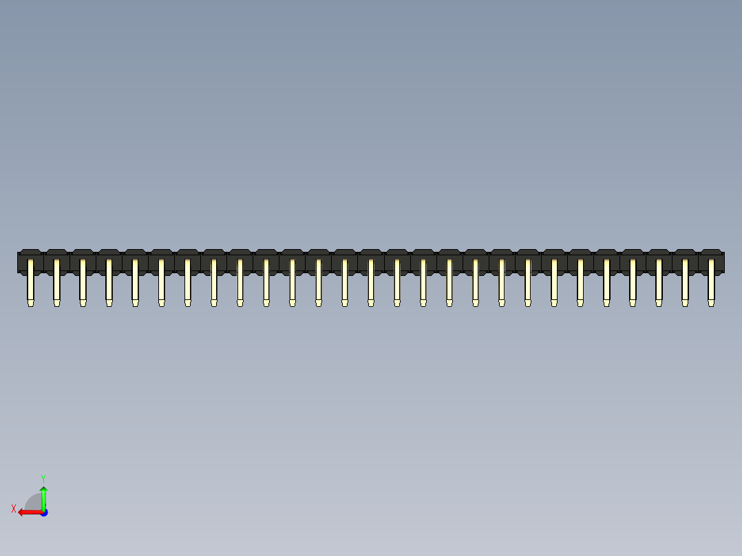 彩色公排针 100mil 2.54mm 系列-DS1022_black_1x27p_100mil_TypeD_rev1.0后视图