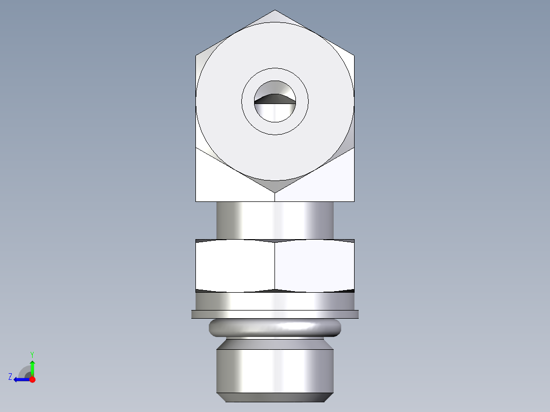 卡套式工业通用硬管接头EO_Adjustable_Locknut_elbow_WEE08SMORCF右视图