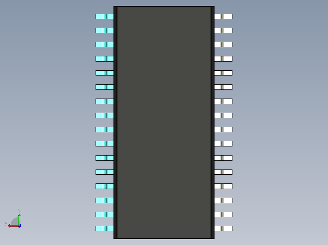 元器件3D封装SOIC32X51后视图