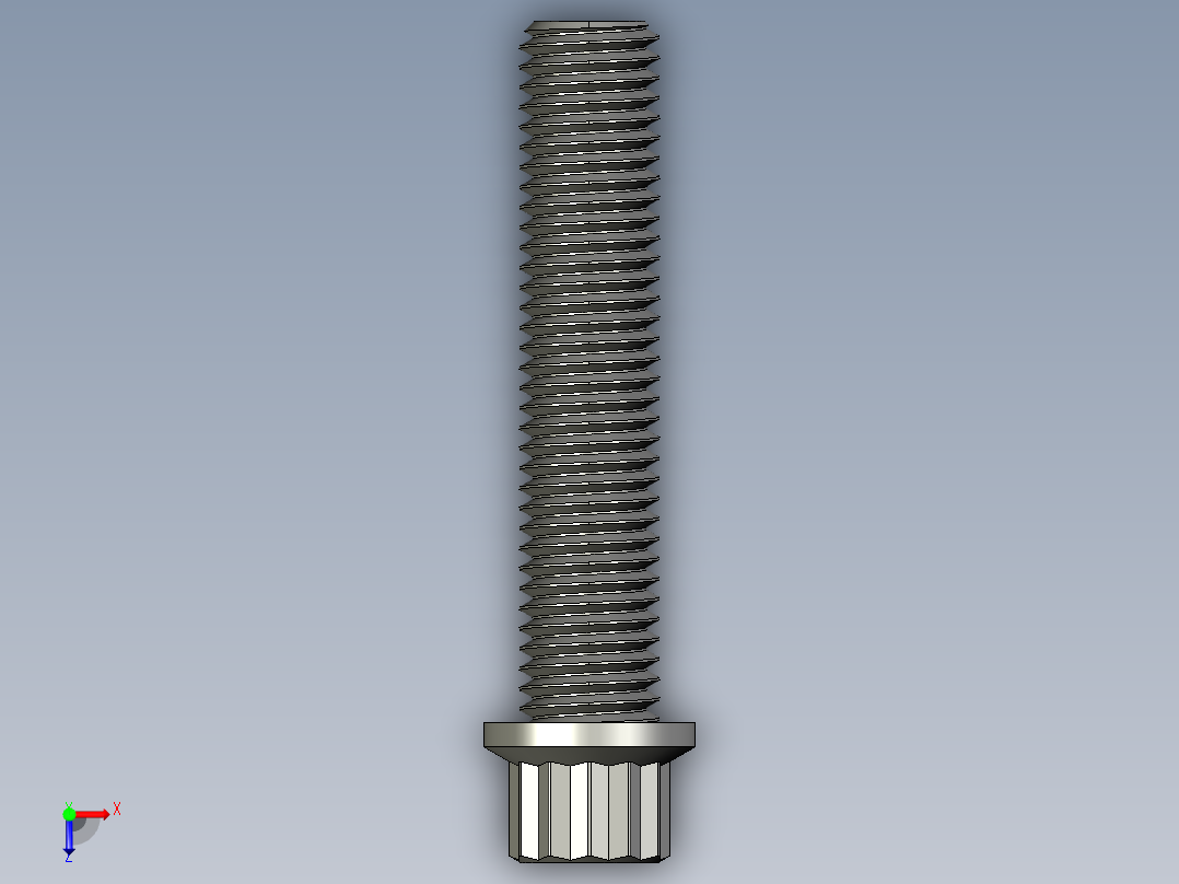 1_4in-28法兰头螺钉-1-4in-28 1.25long 12-point screws.STEP俯视图