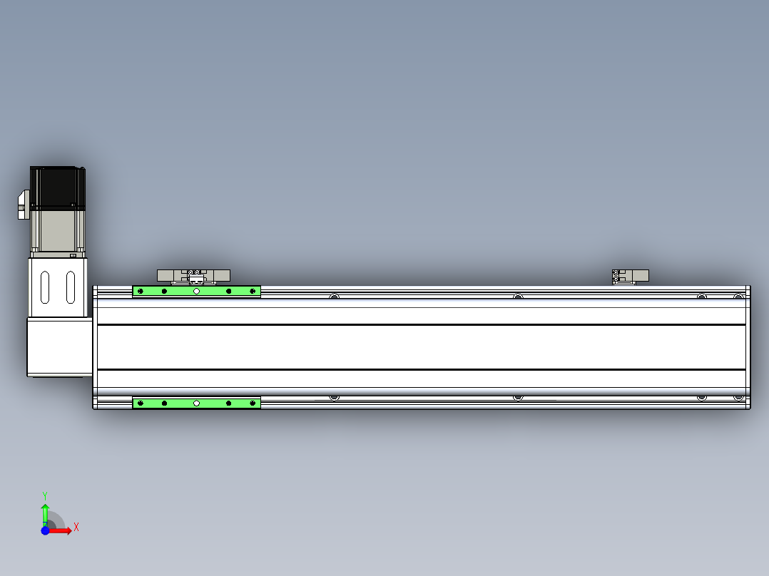同步带滑台-半封闭B13-L90-S450-R-P40-D3前视图