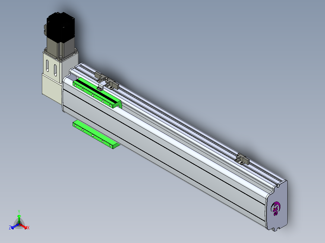 同步带滑台-半封闭B13-L90-S450-R-P40-D3正等轴测图