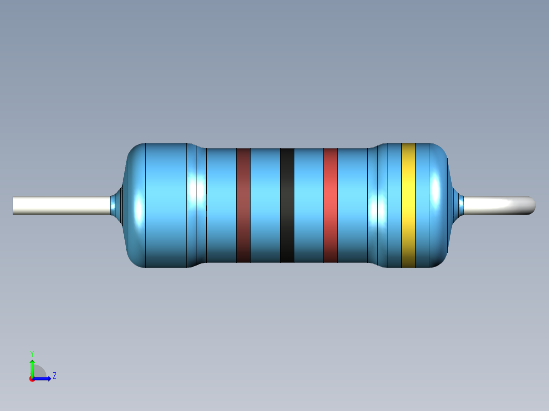 无源元件封装-RES-0.5W-V-MF左视图