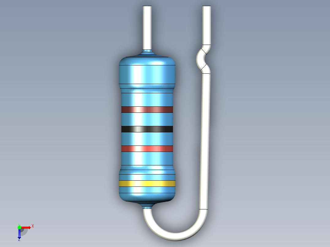 无源元件封装-RES-0.5W-V-MF俯视图