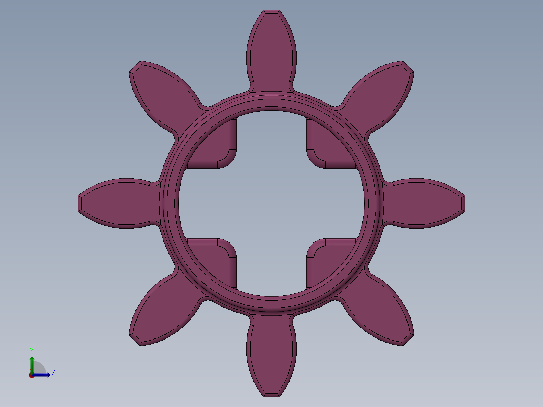 3647 Bright Purple Technic Gear 8 Tooth.SLDPRT左视图