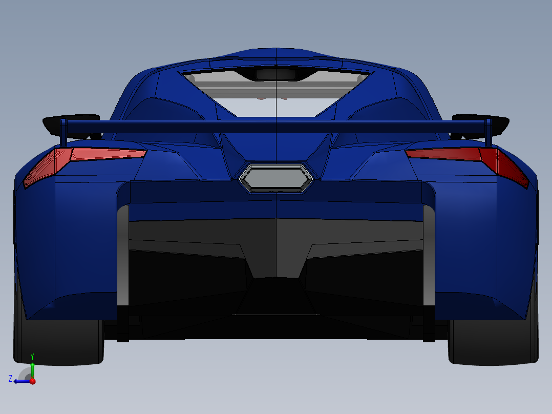 819蓝色街道版超级跑车SW设计右视图