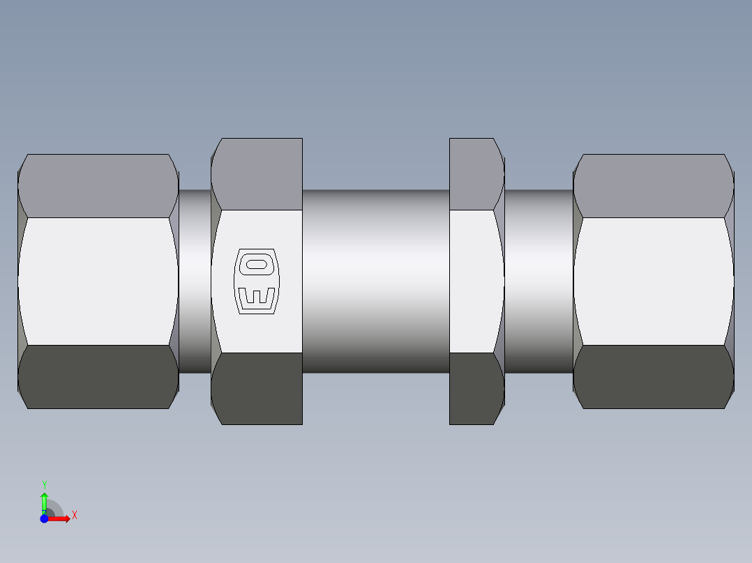 卡套式工业通用硬管接头EO_Bulkhead_union_SV12SCF前视图