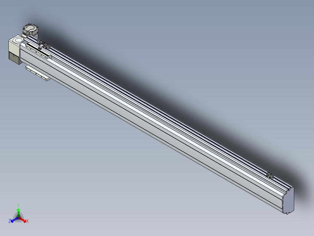 同步带滑台-半封闭B13H-L45-S1450-LD-P40-D3正等轴测图