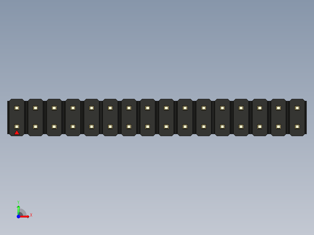 彩色公头100mil（2.54mm）系列-DS1021_black_2x16p_100mil_Type5_rev1.0前视图