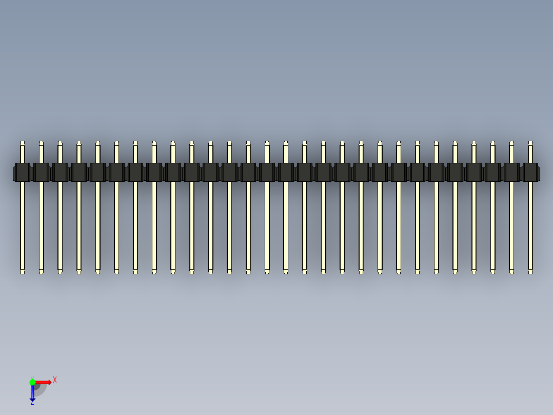 彩色公头100mil（2.54mm）系列-DS1021_black_2x28p_100mil_Type5_rev1.0俯视图