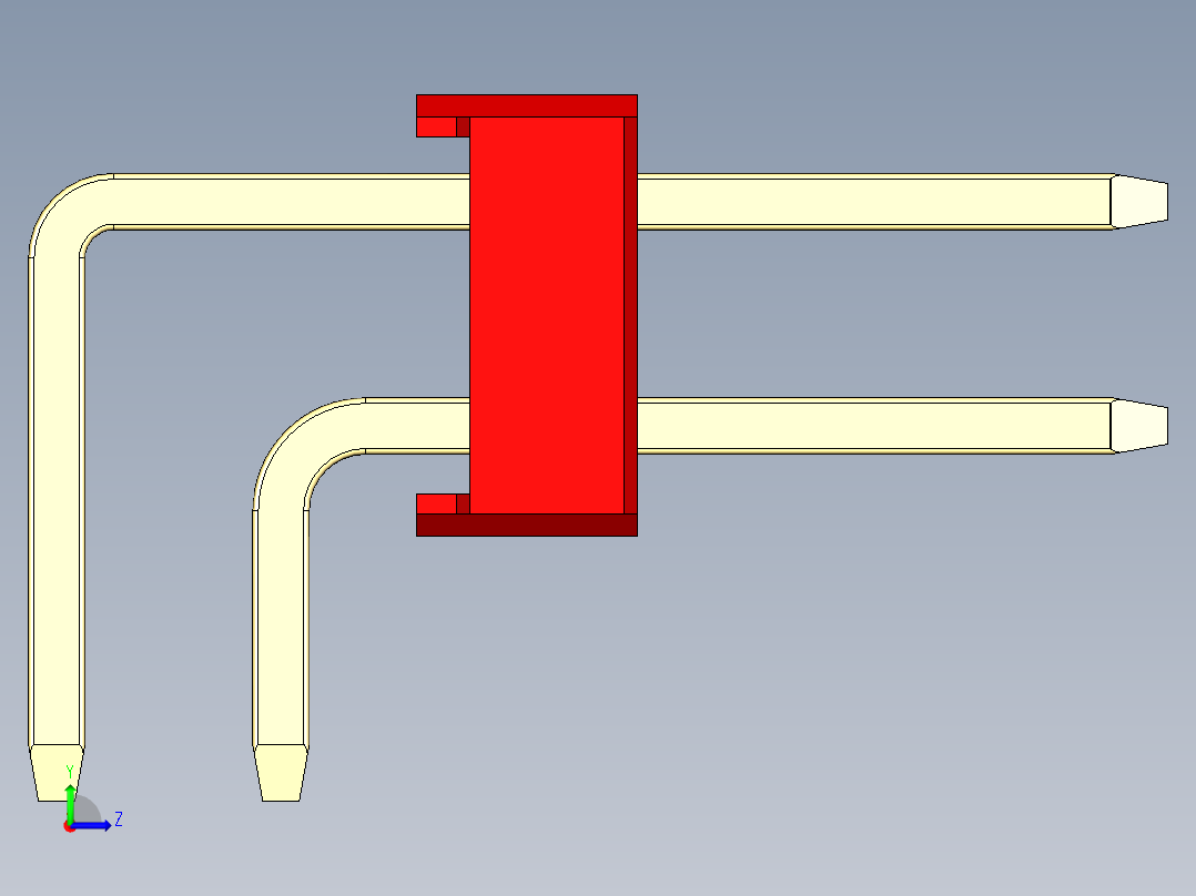 彩色公排针 100mil 2.54mm 系列-DS1022_red_2x23p_100mil_TypeD_rev1.0左视图