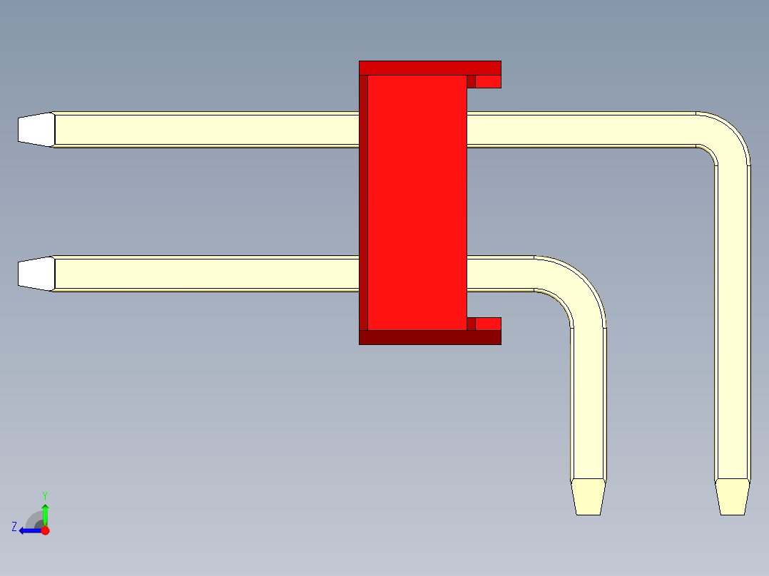 彩色公排针 100mil 2.54mm 系列-DS1022_red_2x23p_100mil_TypeD_rev1.0右视图