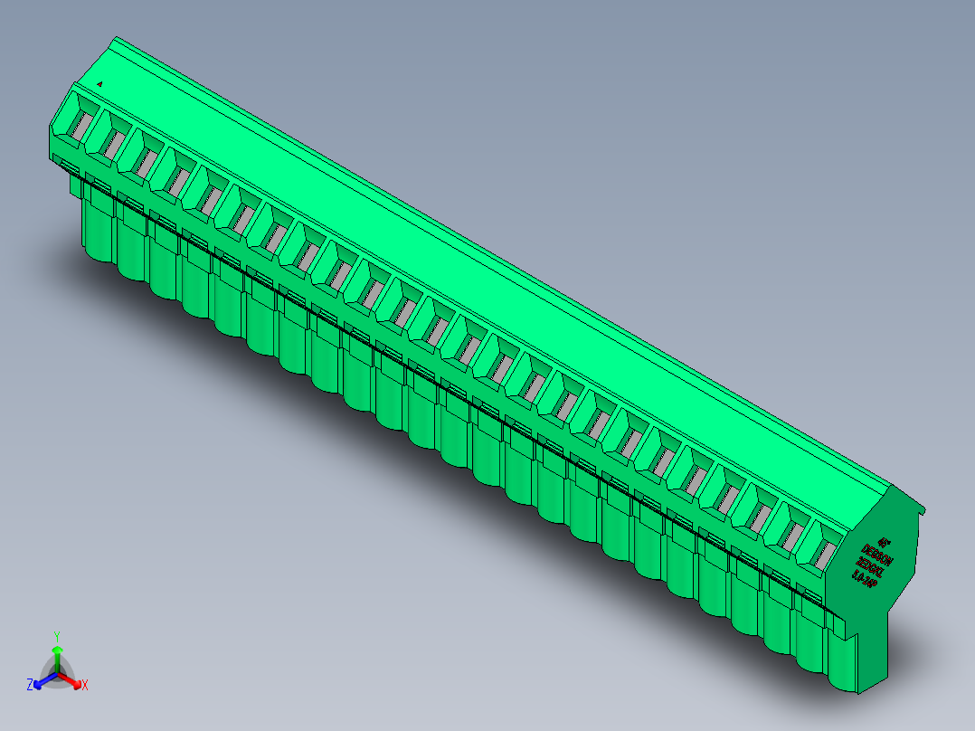 DEGSON 2EDG 系列 5.0mm 可插拔接线端子组-2EDGKL-5.0-24P-14-00AH正等轴测图