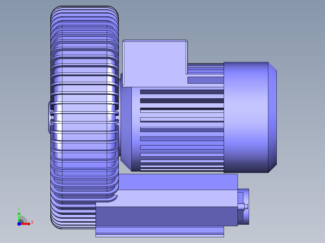 高压风机 离心风机三维模型前视图