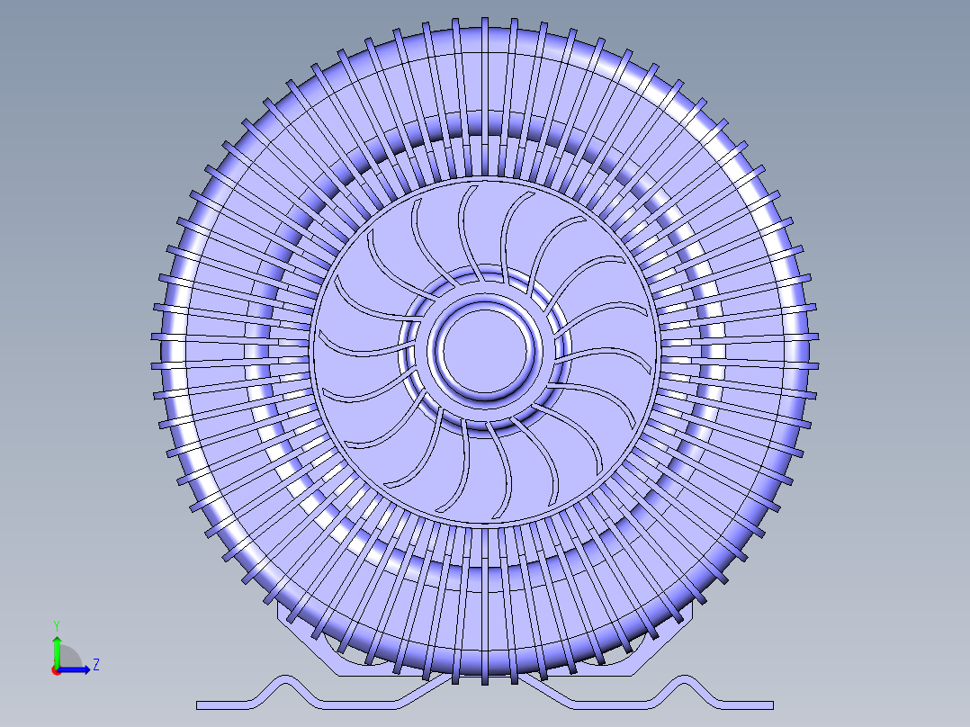 高压风机 离心风机三维模型左视图