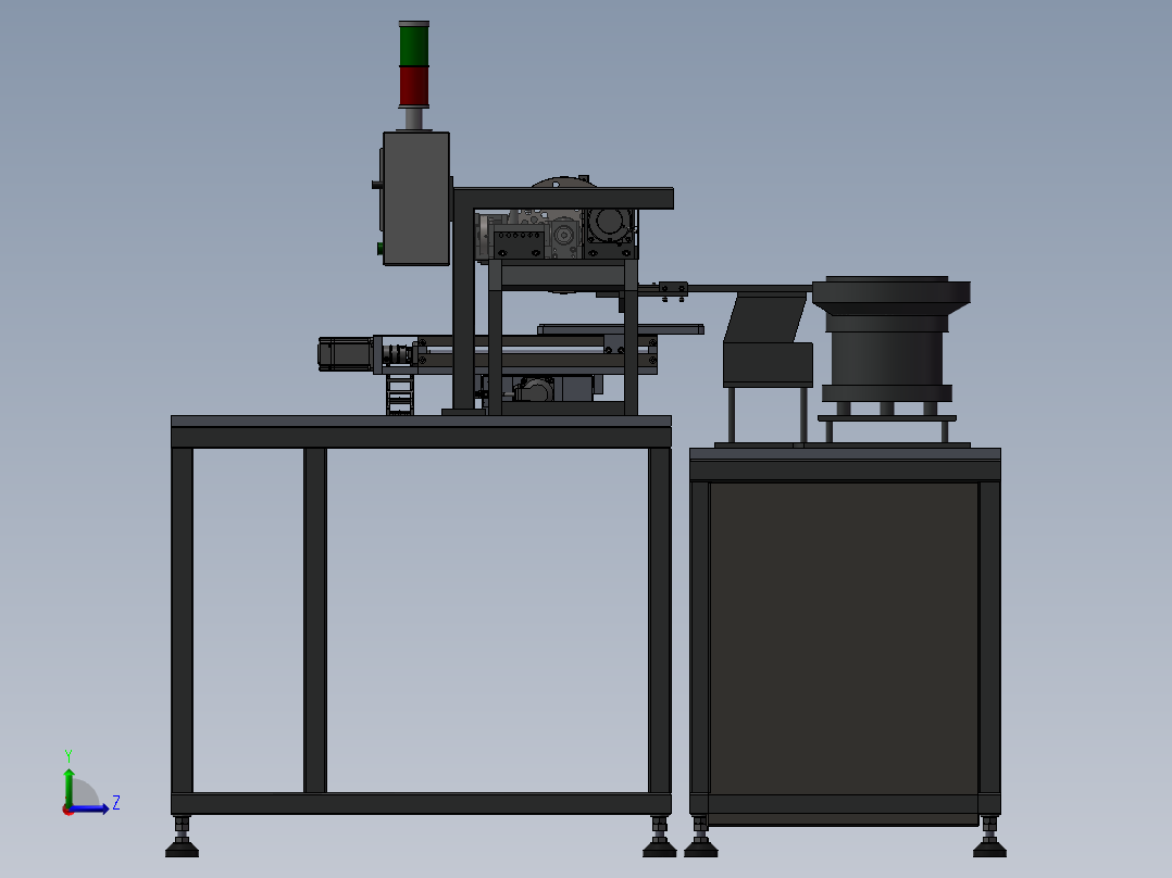 双振动盘包装机左视图