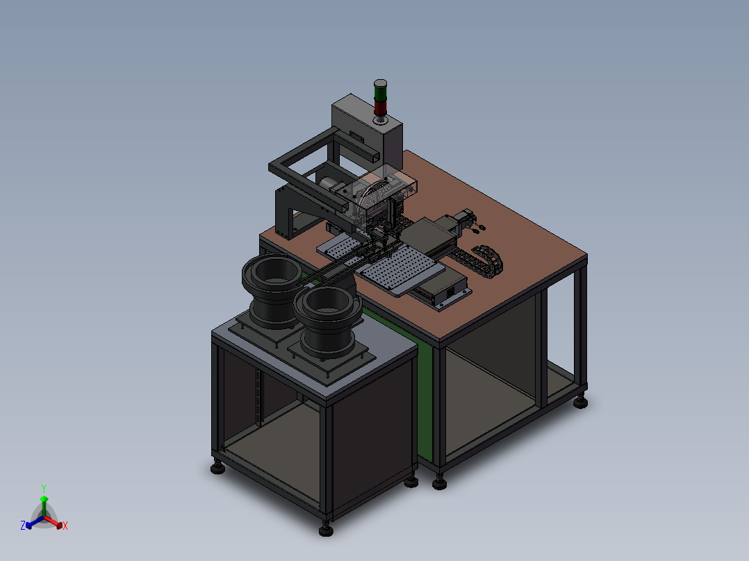 双振动盘包装机正等轴测图
