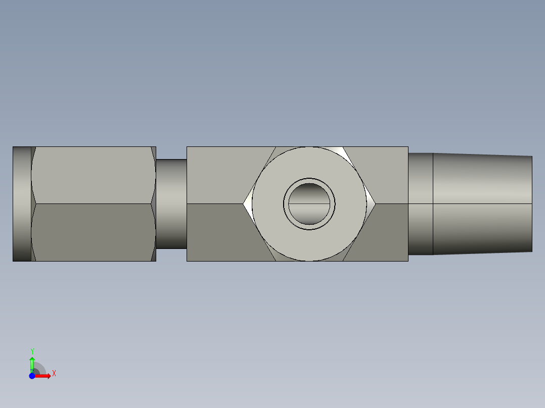 卡套式工业通用硬管接头4-4-4_rbu-s前视图