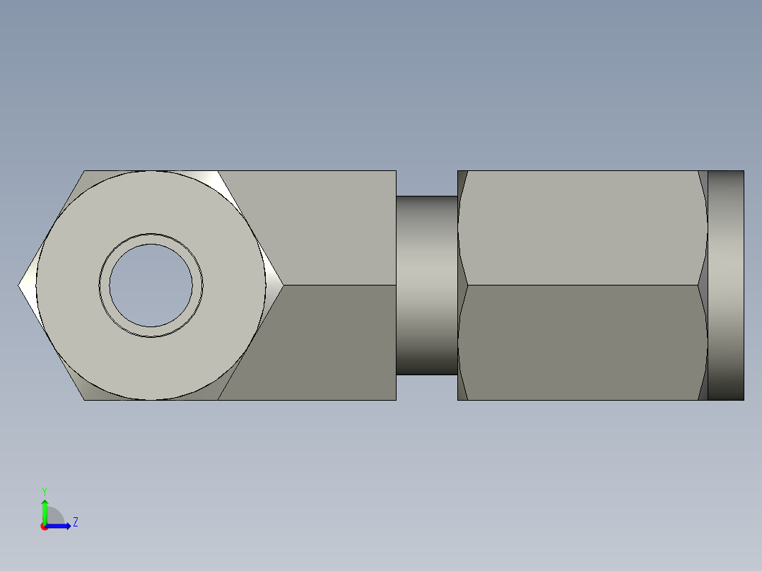 卡套式工业通用硬管接头4-4-4_rbu-s左视图