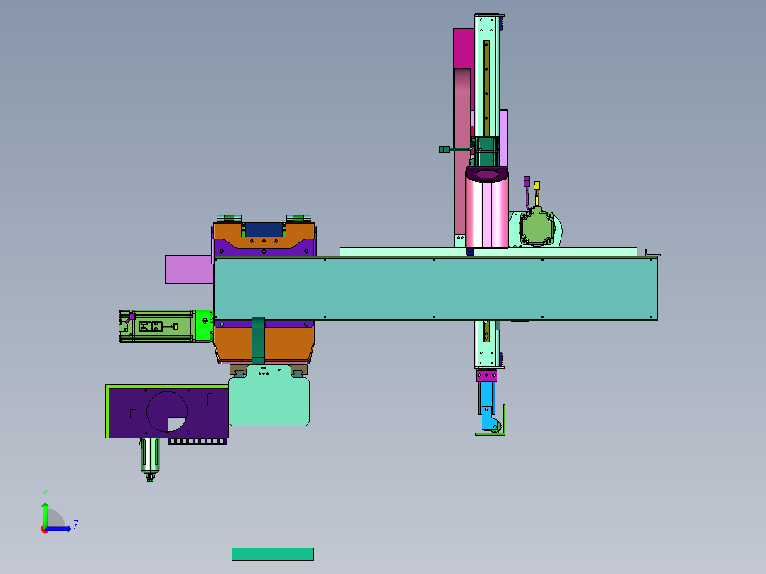 产线搬运的机器人抓手装置左视图