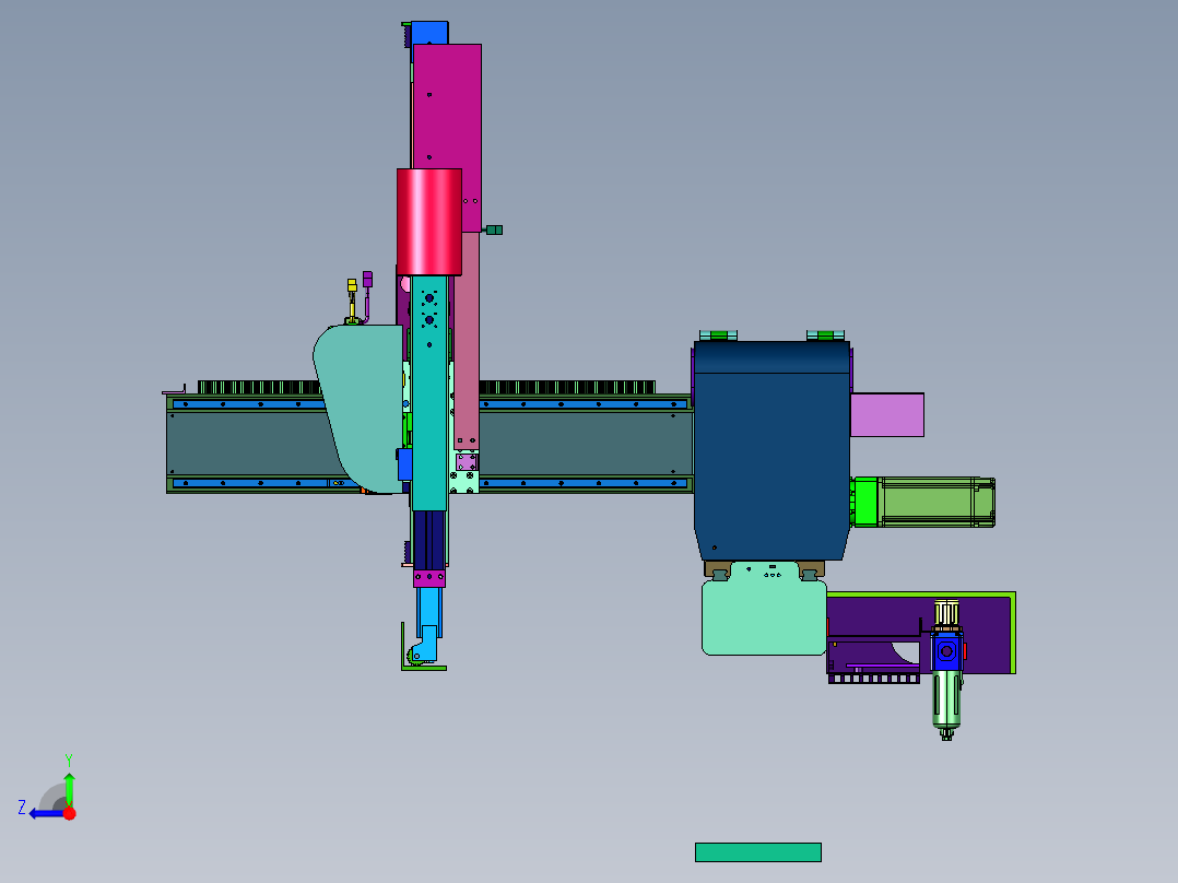 产线搬运的机器人抓手装置右视图