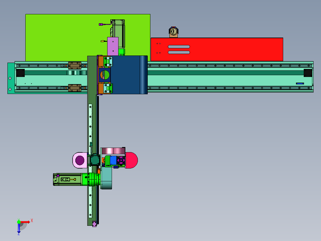 产线搬运的机器人抓手装置俯视图