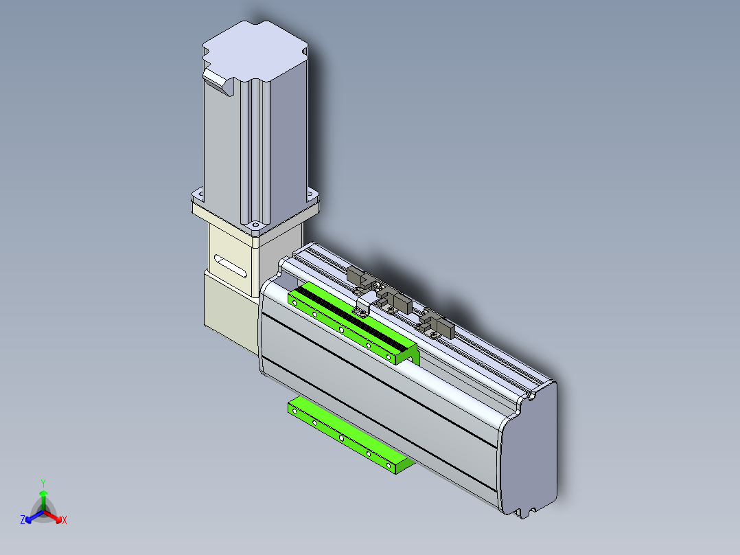 同步带滑台-半封闭B13-L90-S50-R-Z86-D3正等轴测图