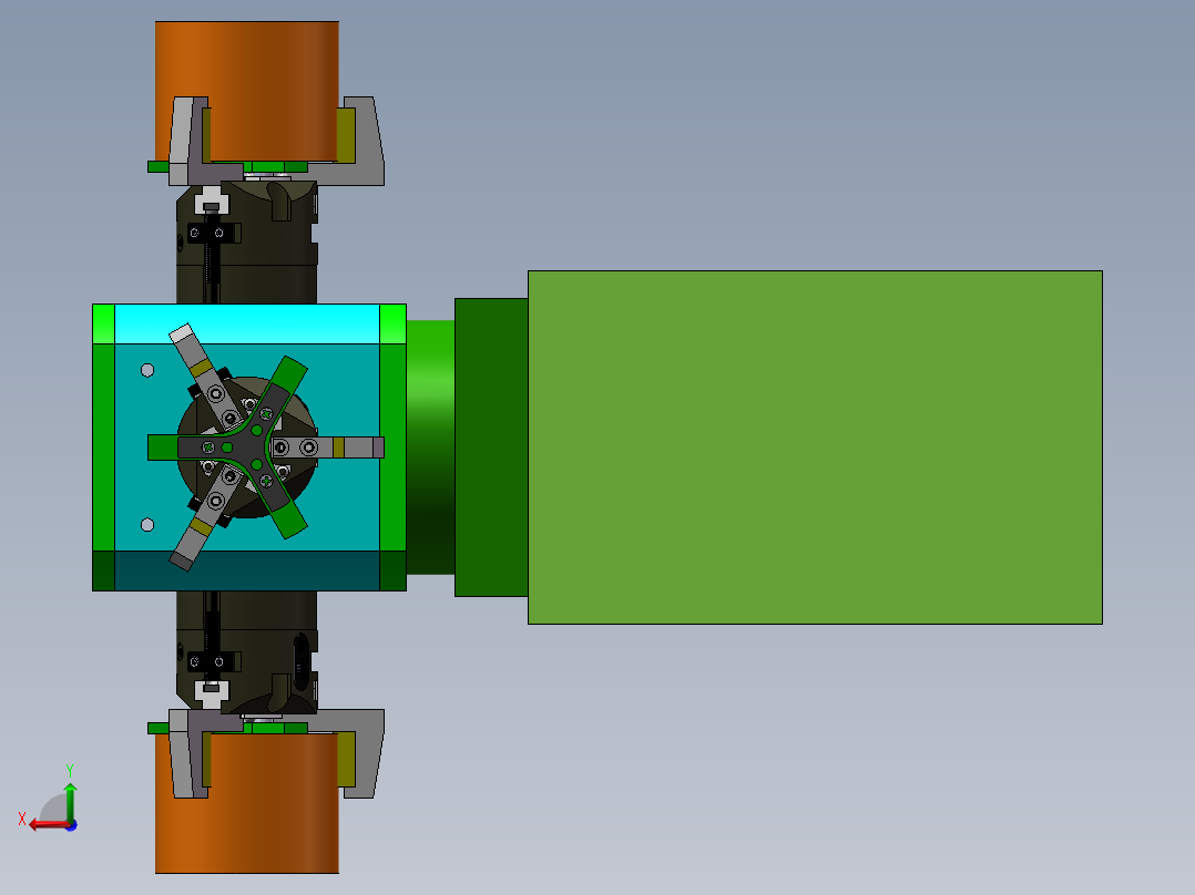机器人抓手带断气保护 非标自动化设备3D图纸3D模型后视图