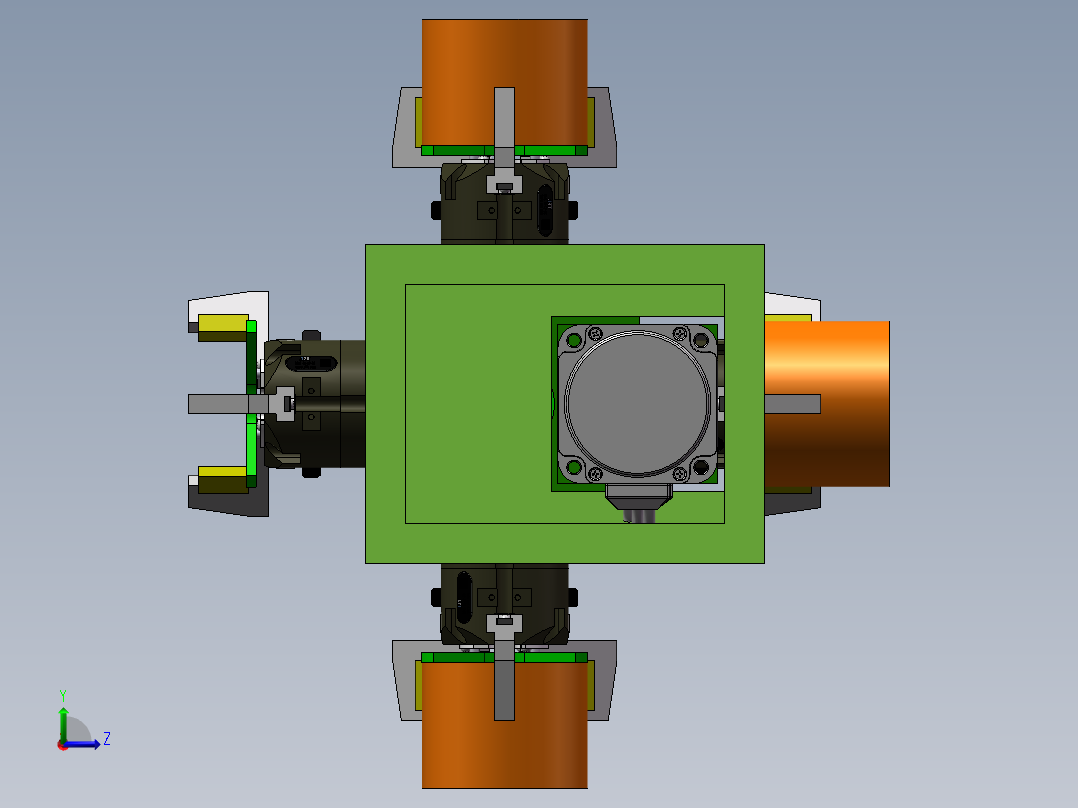 机器人抓手带断气保护 非标自动化设备3D图纸3D模型左视图