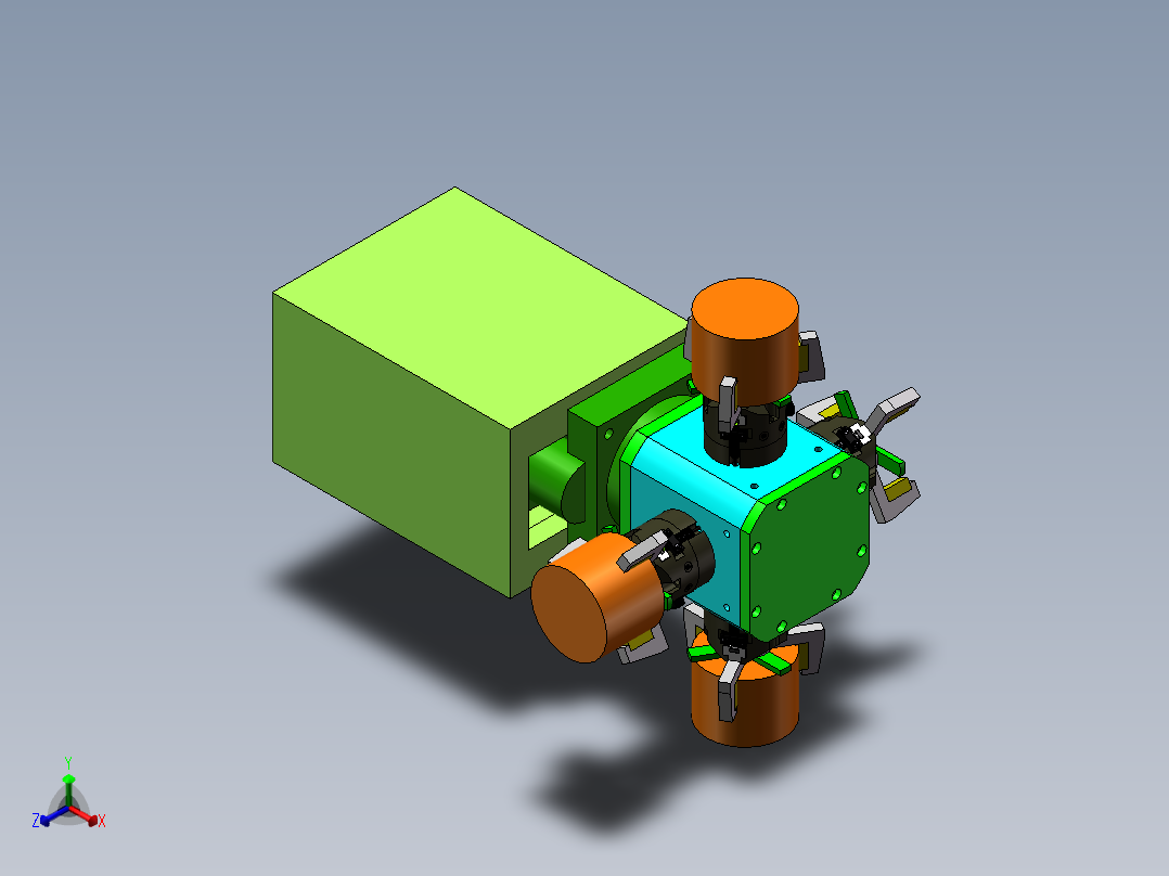 机器人抓手带断气保护 非标自动化设备3D图纸3D模型正等轴测图