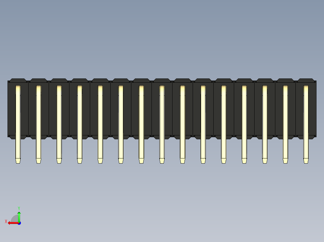 彩色公排针 100mil 2.54mm 系列-DS1022_black_3x15p_100mil_TypeD_rev1.0后视图