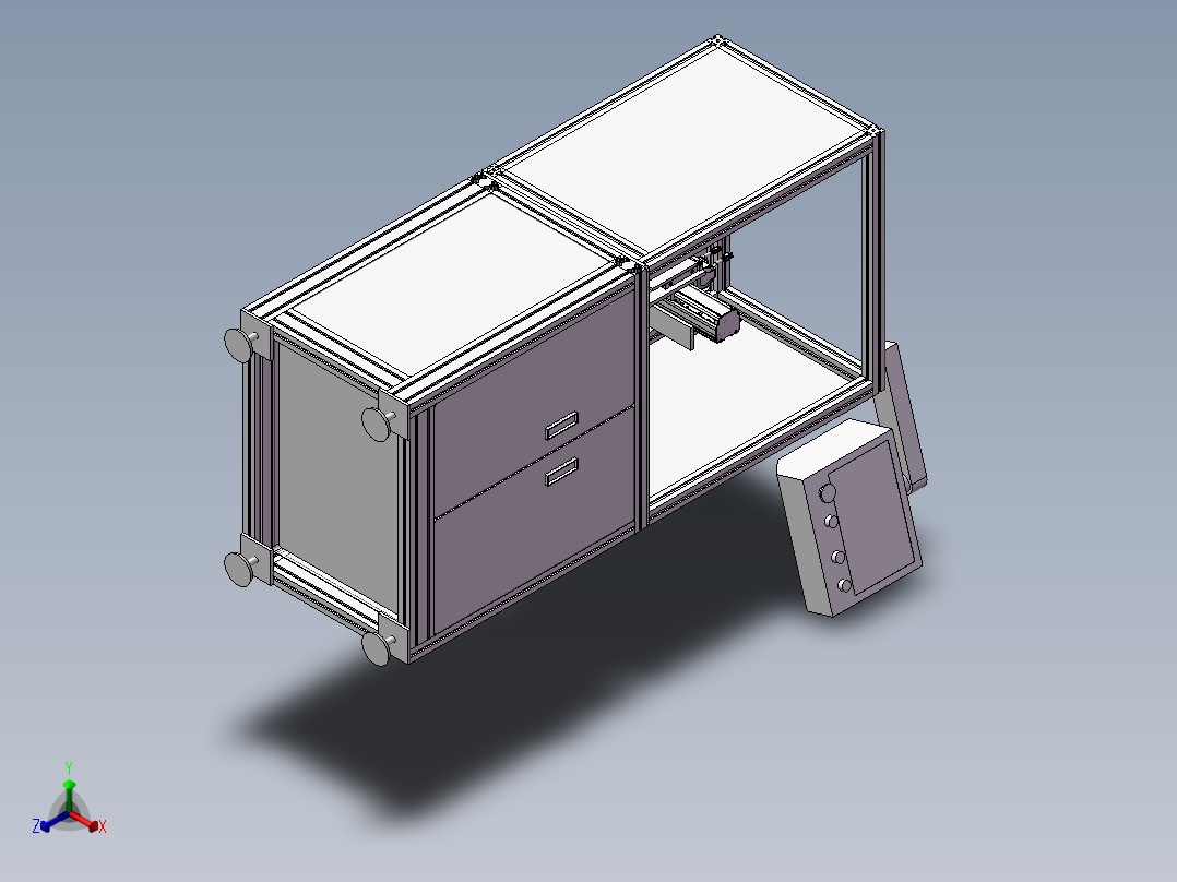 三轴涂胶机正等轴测图