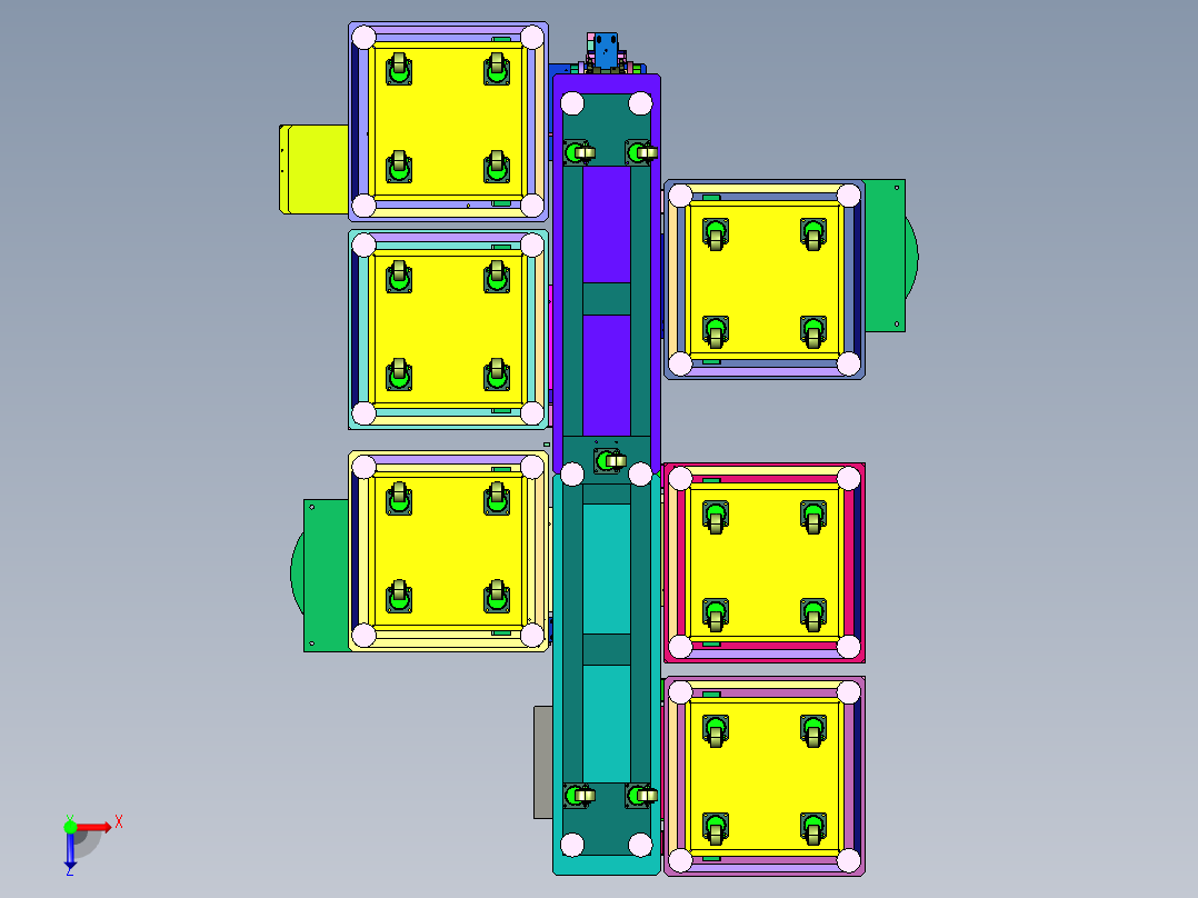 开关角阀阀门装配自动化设备俯视图