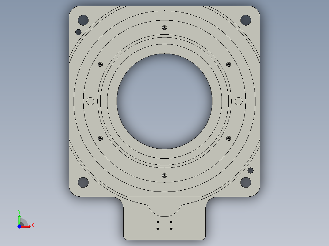 中空旋转平台KFN200-10模型(19-35 70-3 4-5.5-90)(1)前视图