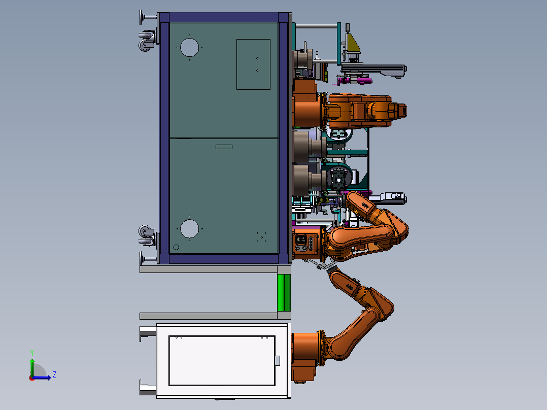 机器人上下料锁螺丝机图纸左视图