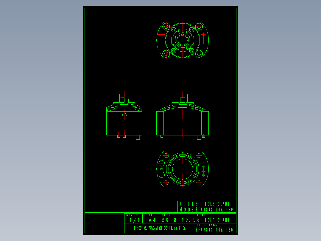 KOSMEKSFA2000-G0A-120多系列多零件图纸模型多系列多零件图纸模型