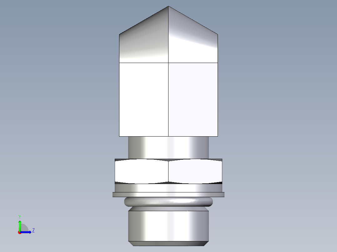 卡套式工业通用硬管接头EO_Adjustable_Locknut_elbow_WEE15LMOROMDCF左视图
