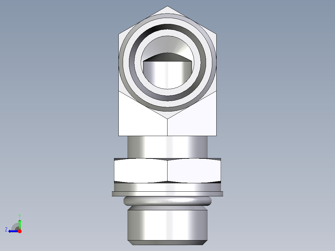 卡套式工业通用硬管接头EO_Adjustable_Locknut_elbow_WEE15LMOROMDCF右视图