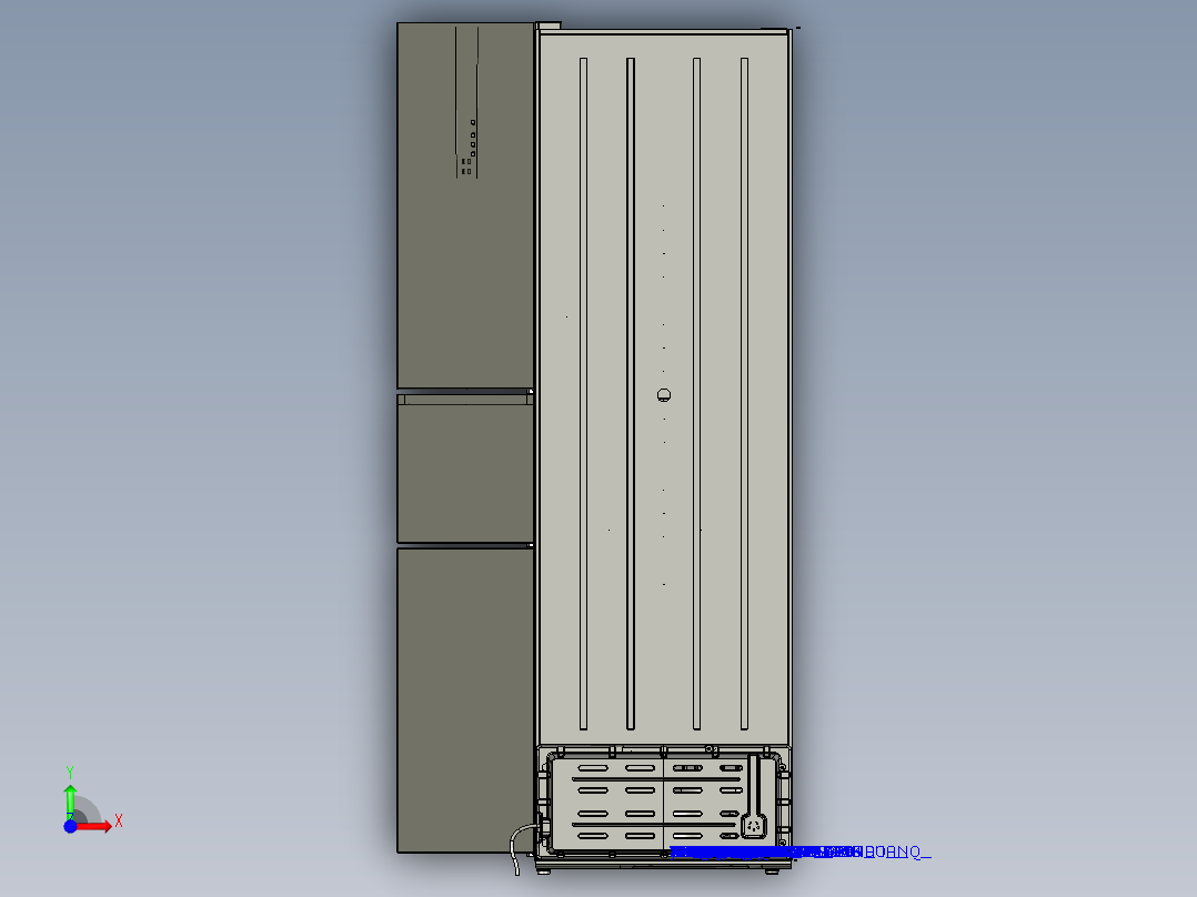 冰箱详细（含内部结构）前视图