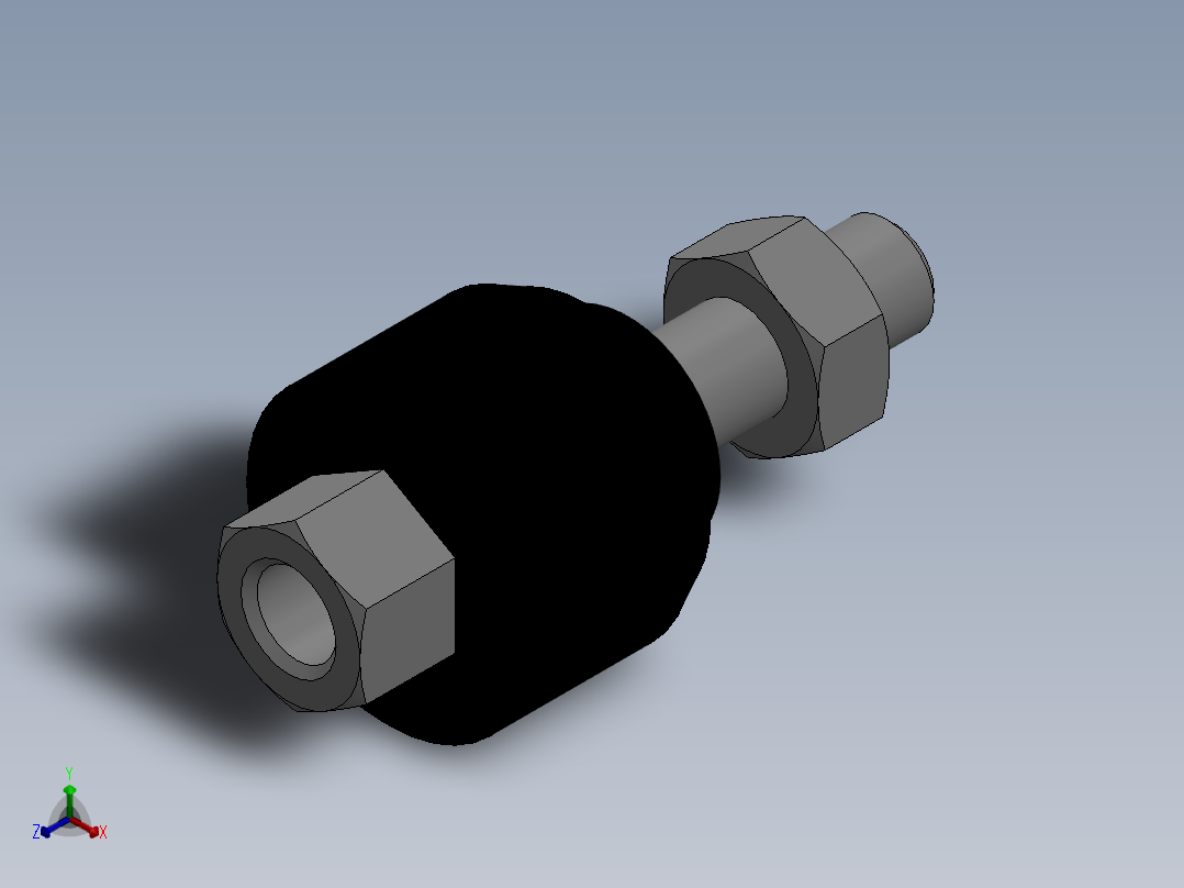 浮动连接头F-M8X125F正等轴测图