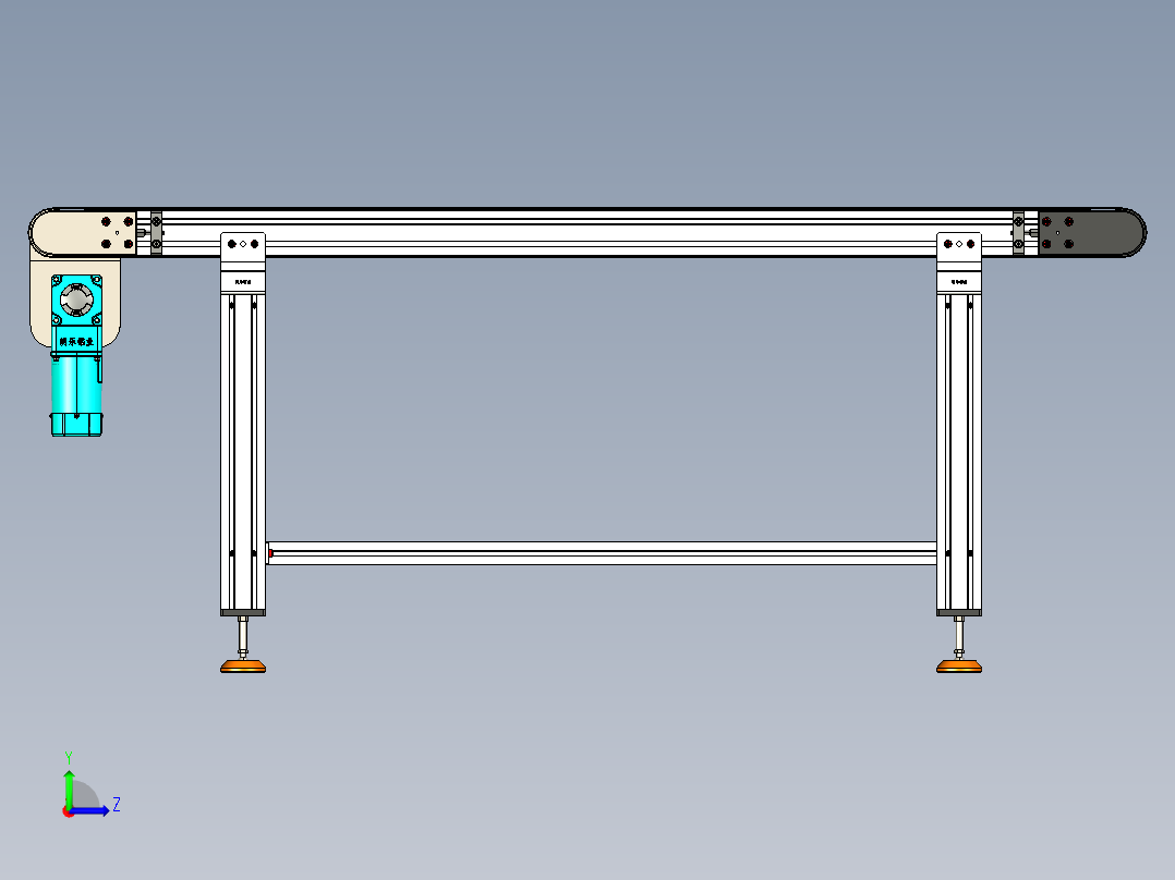 LE-XC4080-右边驱动重载皮带线-负载200kg左视图