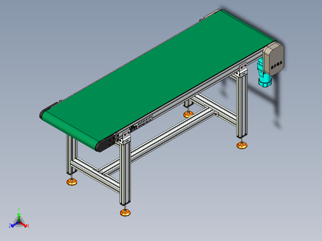 LE-XC4080-右边驱动重载皮带线-负载200kg正等轴测图