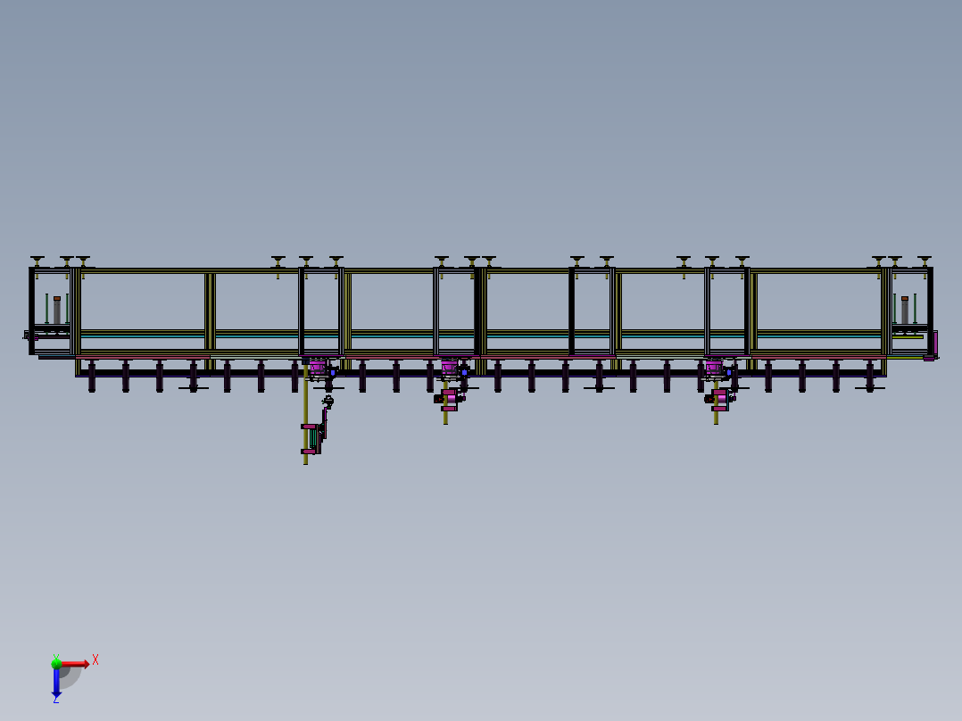 氮气弹簧装配线sw18可编辑俯视图